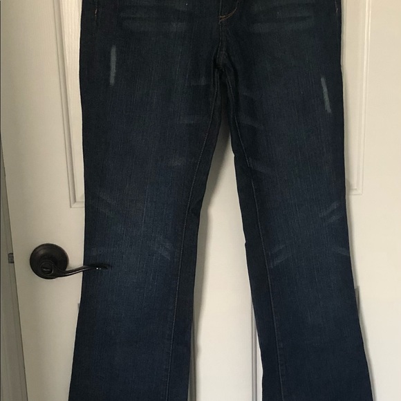 7 of All Man Kind dark demin flare jeans - Picture 2 of 9